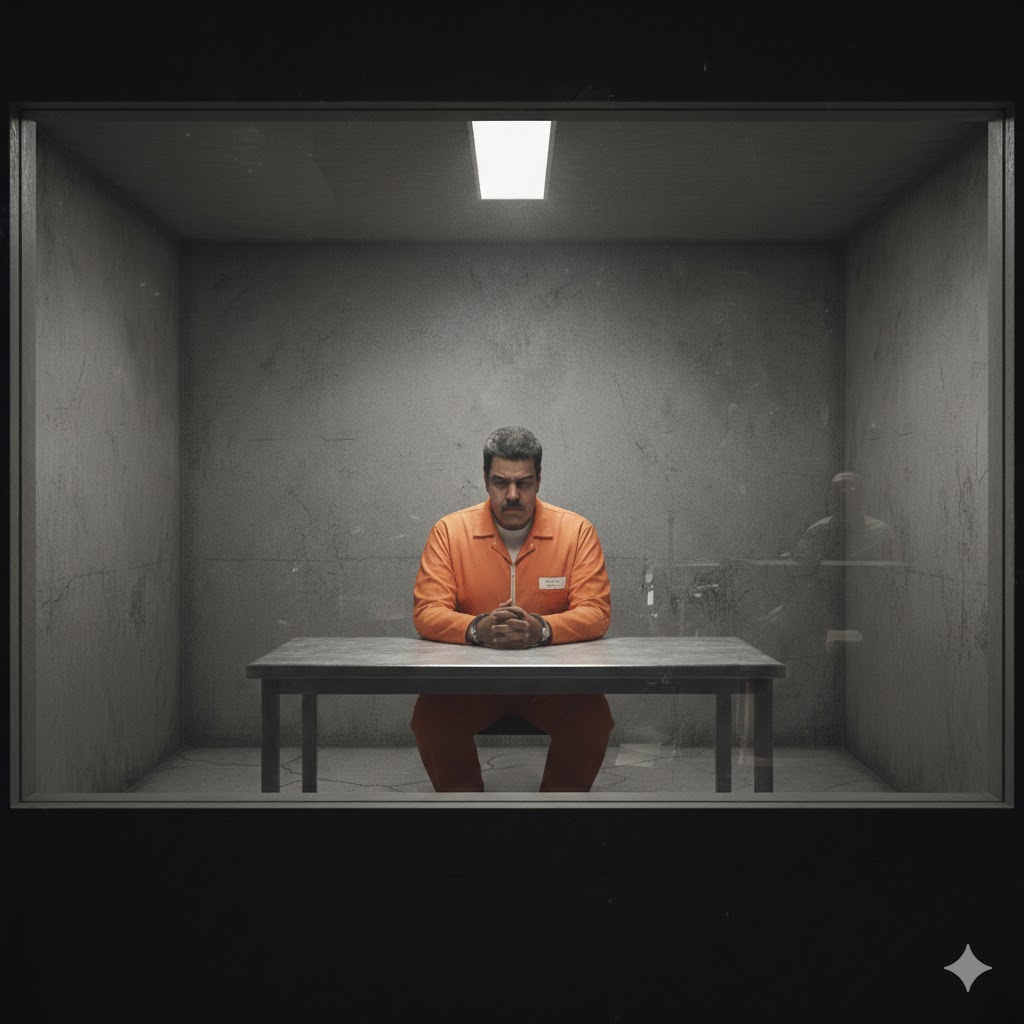Nicolas Maduro in an interrogation room